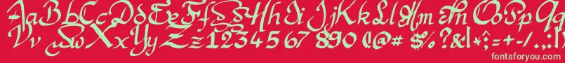 Argmansc Font – Green Fonts on Red Background