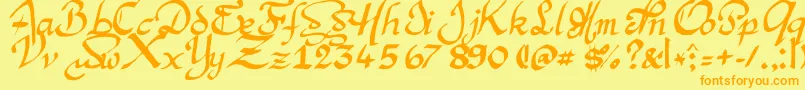 Argmansc Font – Orange Fonts on Yellow Background