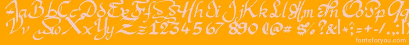 Argmansc Font – Pink Fonts on Orange Background