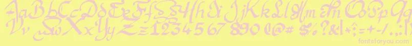 Argmansc Font – Pink Fonts on Yellow Background