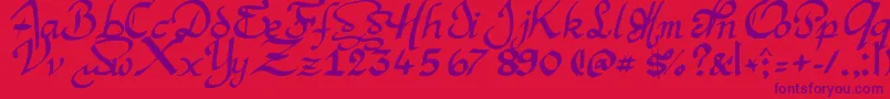 Argmansc Font – Purple Fonts on Red Background