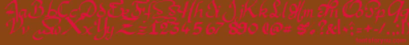 Argmansc-Schriftart – Rote Schriften auf braunem Hintergrund