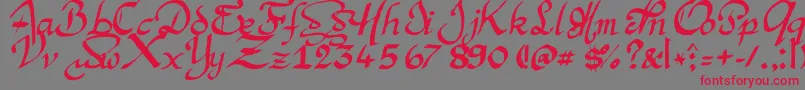 Argmansc Font – Red Fonts on Gray Background