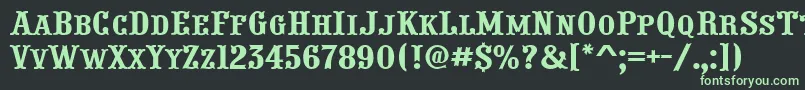 フォントAPresentumcps – 黒い背景に緑の文字