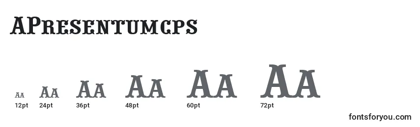 Größen der Schriftart APresentumcps