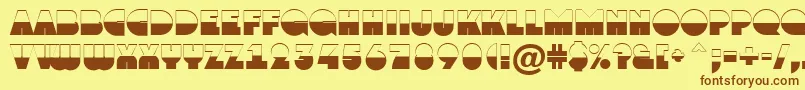 フォントGrotob1 – 茶色の文字が黄色の背景にあります。