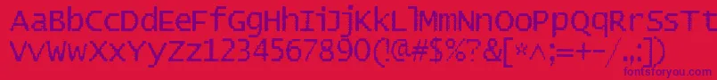 Czcionka Badpad – fioletowe czcionki na czerwonym tle