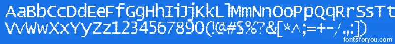 Czcionka Badpad – białe czcionki na niebieskim tle
