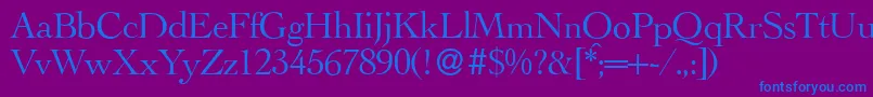 LegaRegular Font – Blue Fonts on Purple Background