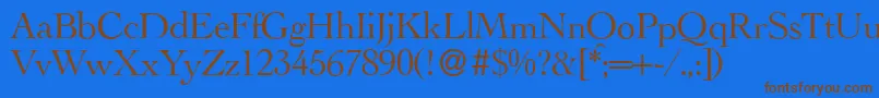LegaRegular Font – Brown Fonts on Blue Background