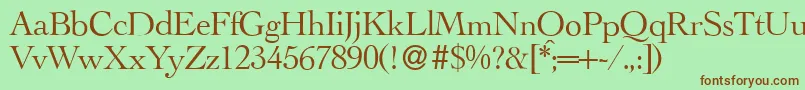 LegaRegular Font – Brown Fonts on Green Background