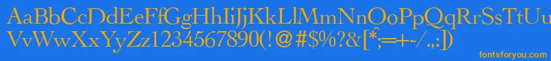 LegaRegular Font – Orange Fonts on Blue Background