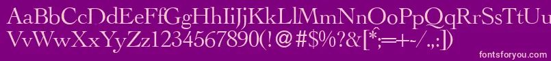 LegaRegular-fontti – vaaleanpunaiset fontit violetilla taustalla