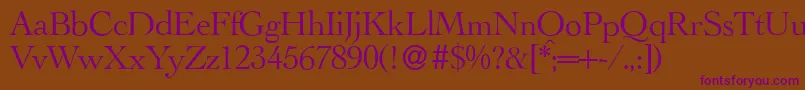 LegaRegular Font – Purple Fonts on Brown Background