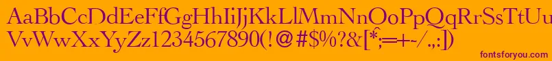 LegaRegular Font – Purple Fonts on Orange Background