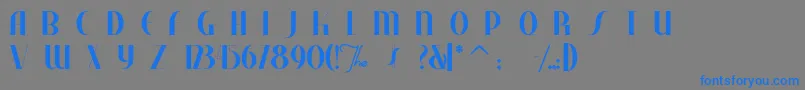 フォントStudebaker – 灰色の背景に青い文字