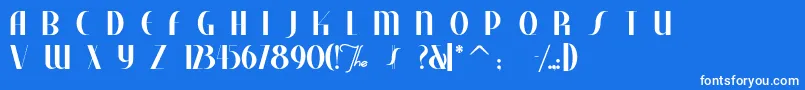 フォントStudebaker – 青い背景に白い文字