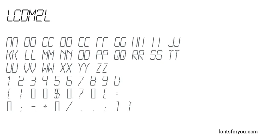 Schriftart Lcdm2l – Alphabet, Zahlen, spezielle Symbole