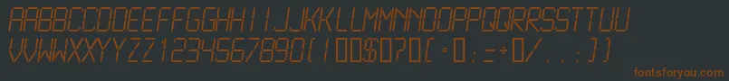 Lcdm2l-fontti – ruskeat fontit mustalla taustalla
