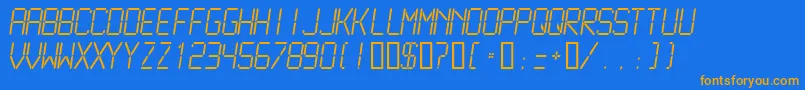 Lcdm2l Font – Orange Fonts on Blue Background