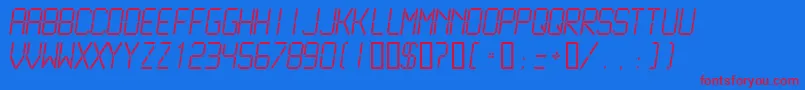 Lcdm2l Font – Red Fonts on Blue Background