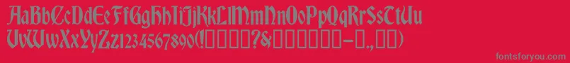 Romvelc Font – Gray Fonts on Red Background