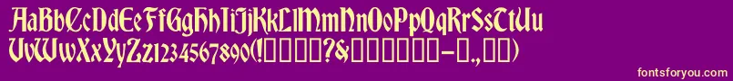 Romvelc Font – Yellow Fonts on Purple Background