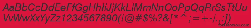 Swiss721ItalicWin95bt Font – Black Fonts on Red Background