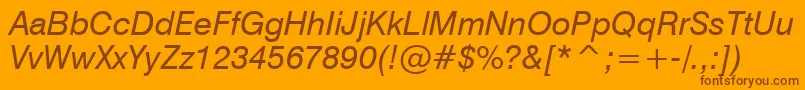 Police Swiss721ItalicWin95bt – polices brunes sur fond orange
