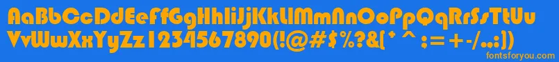 Bongo-Schriftart – Orangefarbene Schriften auf blauem Hintergrund