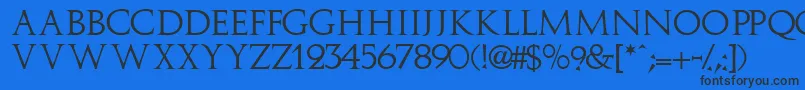 Implicitcapsssk-Schriftart – Schwarze Schriften auf blauem Hintergrund