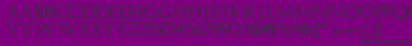 Implicitcapsssk-fontti – mustat fontit violetilla taustalla