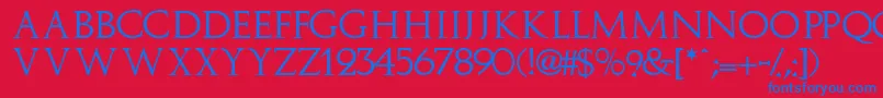 フォントImplicitcapsssk – 赤い背景に青い文字