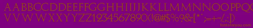 Implicitcapsssk Font – Brown Fonts on Purple Background