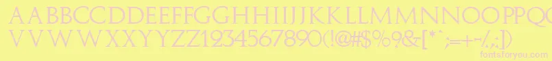 Implicitcapsssk Font – Pink Fonts on Yellow Background