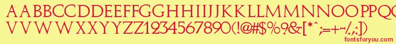 Implicitcapsssk Font – Red Fonts on Yellow Background