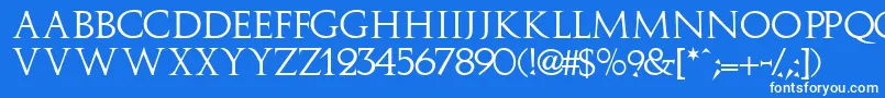 フォントImplicitcapsssk – 青い背景に白い文字