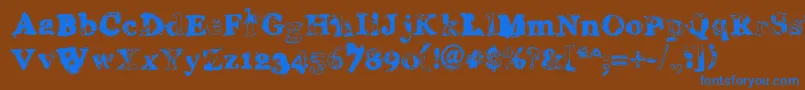 フォントGream – 茶色の背景に青い文字