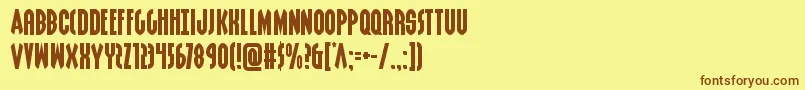 Grendelsmotherexpand Font – Brown Fonts on Yellow Background