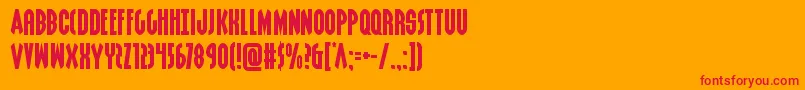 Grendelsmotherexpand-Schriftart – Rote Schriften auf orangefarbenem Hintergrund