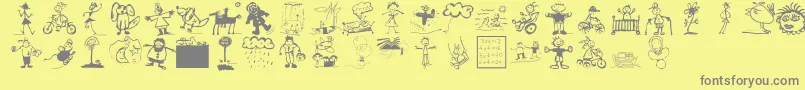 Forkids Font – Gray Fonts on Yellow Background