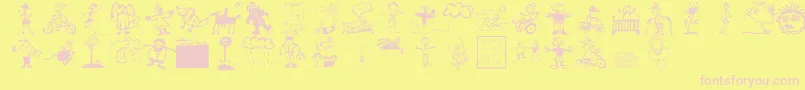 Forkids Font – Pink Fonts on Yellow Background