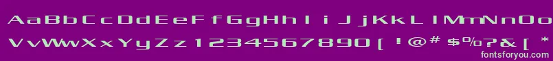 KubraExtended-fontti – vihreät fontit violetilla taustalla