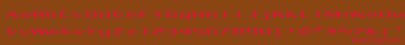 フォントKubraExtended – 赤い文字が茶色の背景にあります。