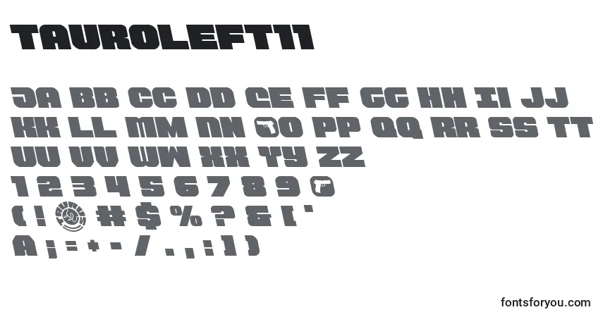 A fonte Tauroleft11 – alfabeto, números, caracteres especiais
