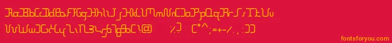TheBlock-Schriftart – Orangefarbene Schriften auf rotem Hintergrund