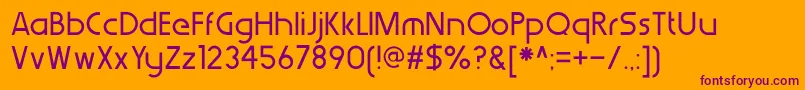 WerkhausRegular-Schriftart – Violette Schriften auf orangefarbenem Hintergrund