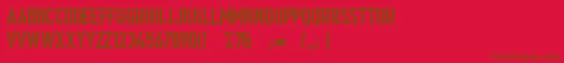 Ombudsmanstencil Font – Brown Fonts on Red Background