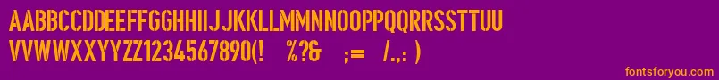 Ombudsmanstencil Font – Orange Fonts on Purple Background