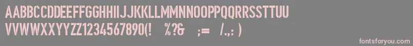 Ombudsmanstencil Font – Pink Fonts on Gray Background